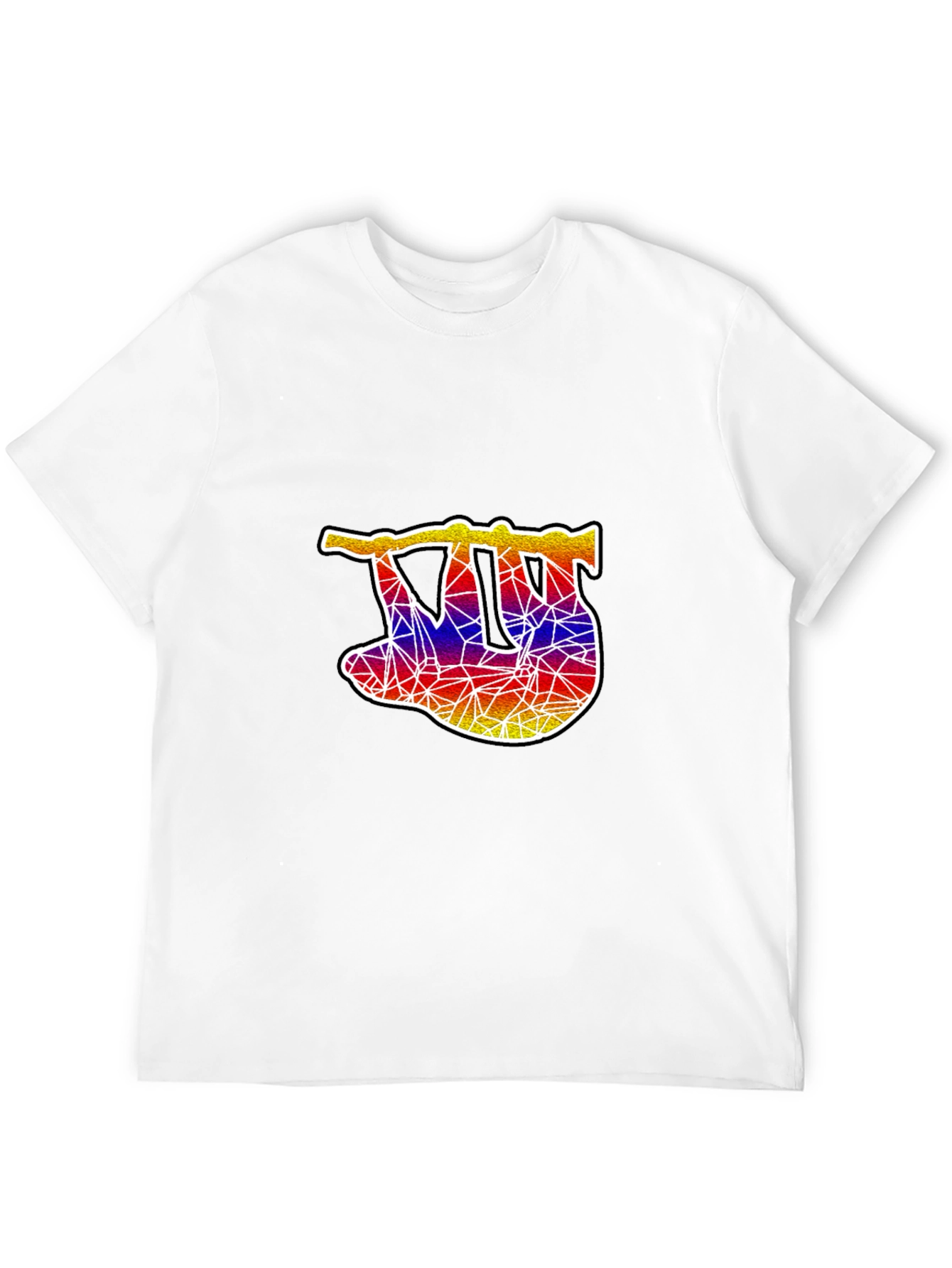 Geometric Sloth Graphic Tee - Mens Black T-Shirt