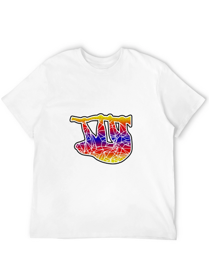 Geometric Sloth Graphic Tee - Mens Black T-Shirt