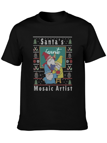 Santas Favorite Mosaic Artist Ugly Christmas Sweater T-Shirt