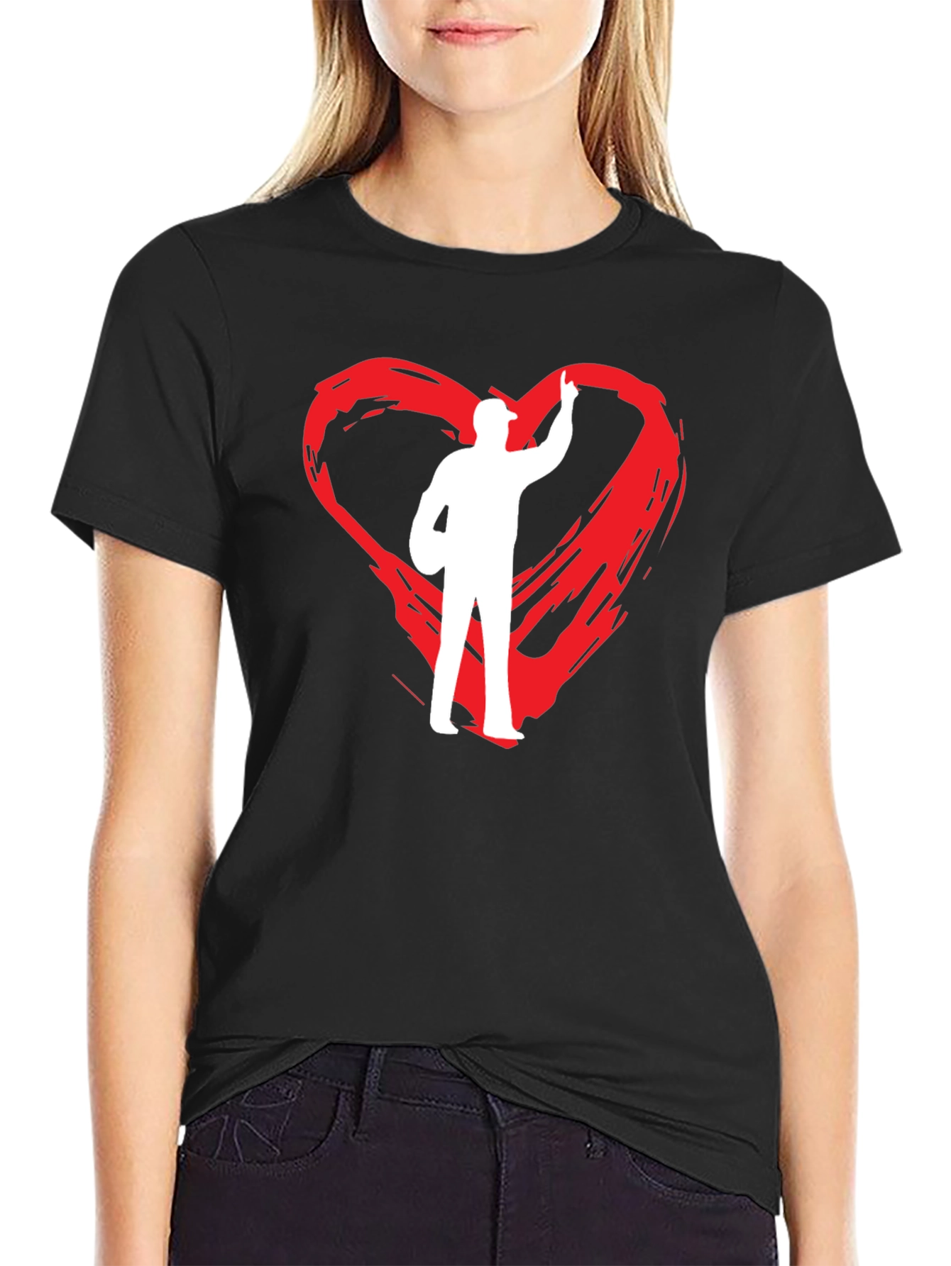 Heart Painter Tee - Black Graphic T-Shirt