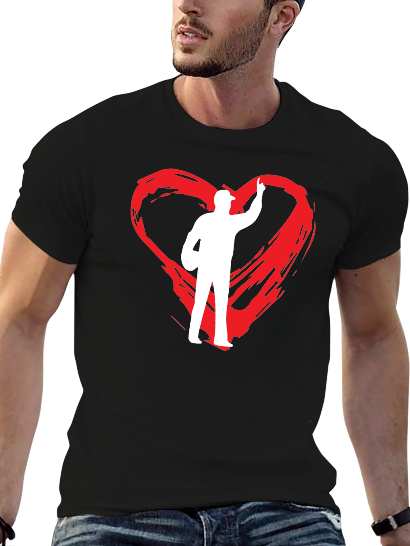 Heart Painter Tee - Black Graphic T-Shirt