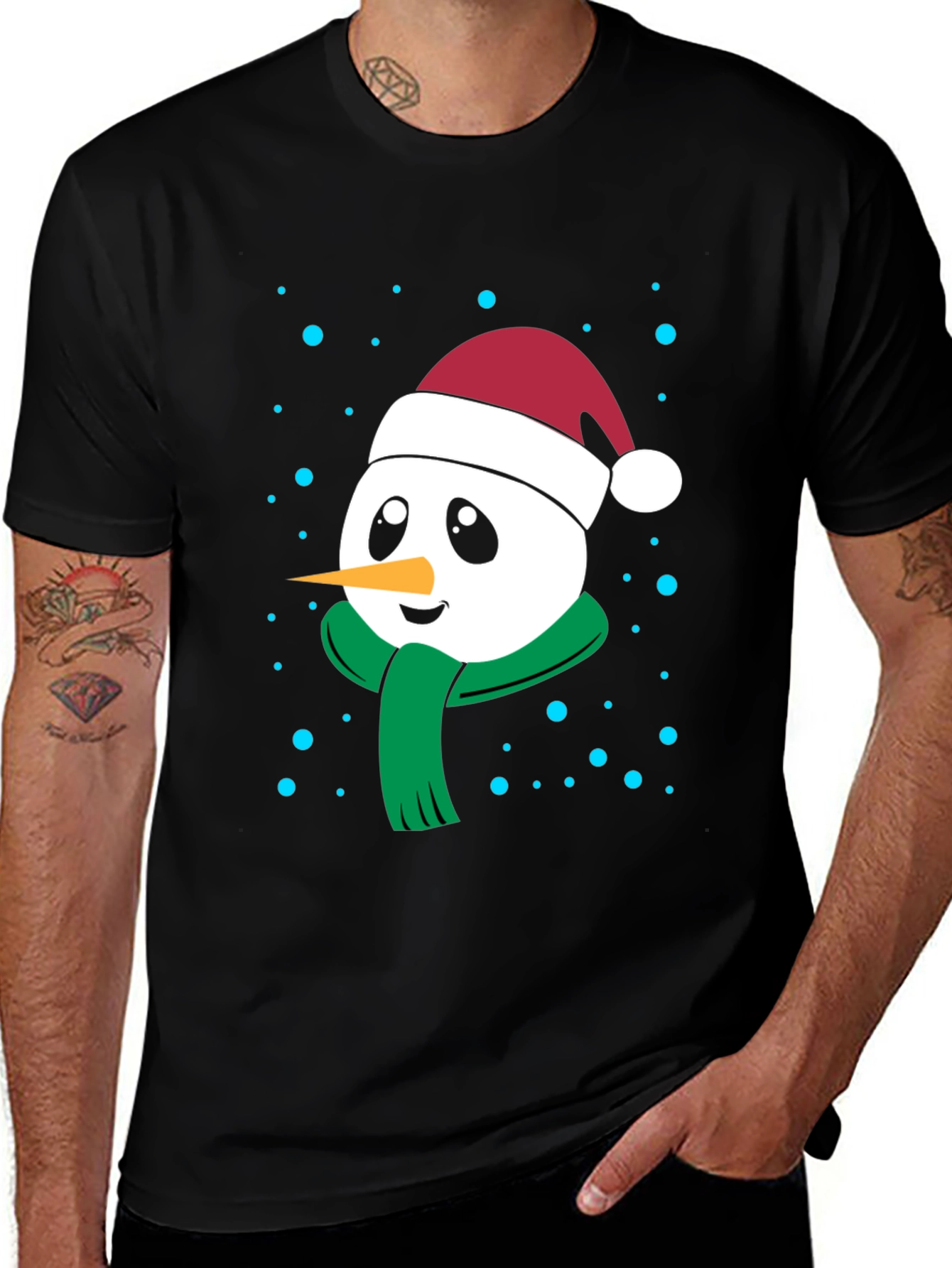 Festive Snowman Graphic Tee - Holiday Cheer