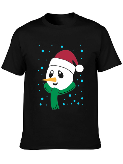 Festive Snowman Graphic Tee - Holiday Cheer