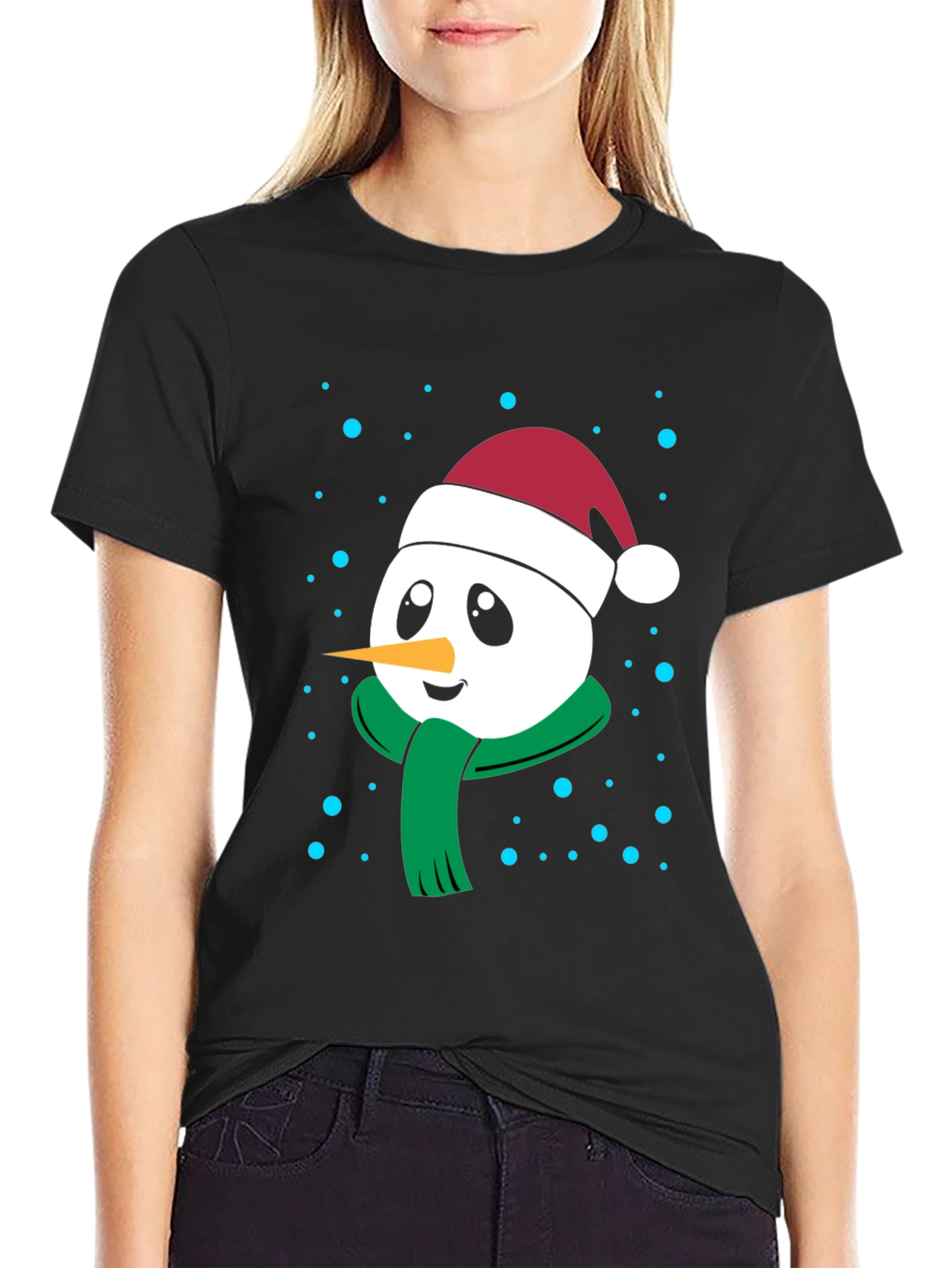 Festive Snowman Graphic Tee - Holiday Cheer