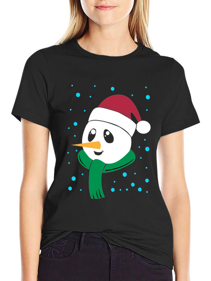 Festive Snowman Graphic Tee - Holiday Cheer