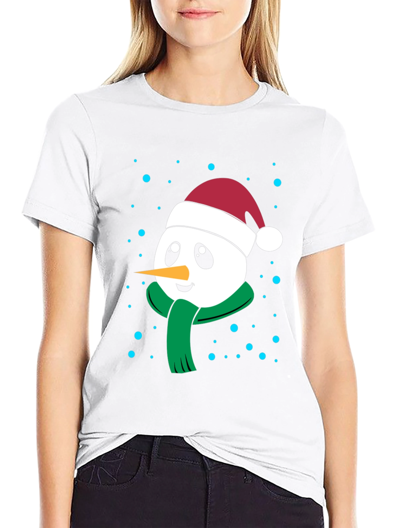 Festive Snowman Graphic Tee - Holiday Cheer