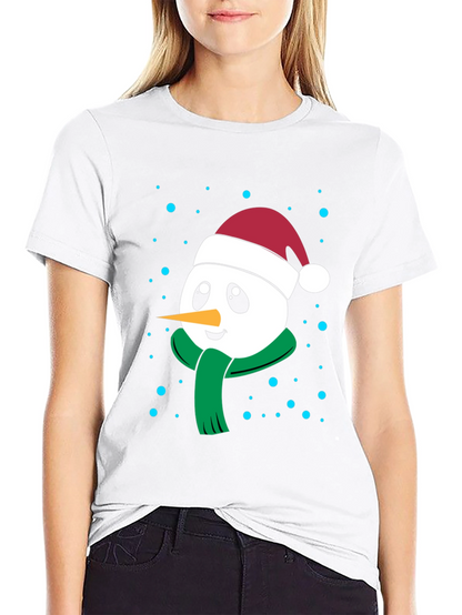 Festive Snowman Graphic Tee - Holiday Cheer