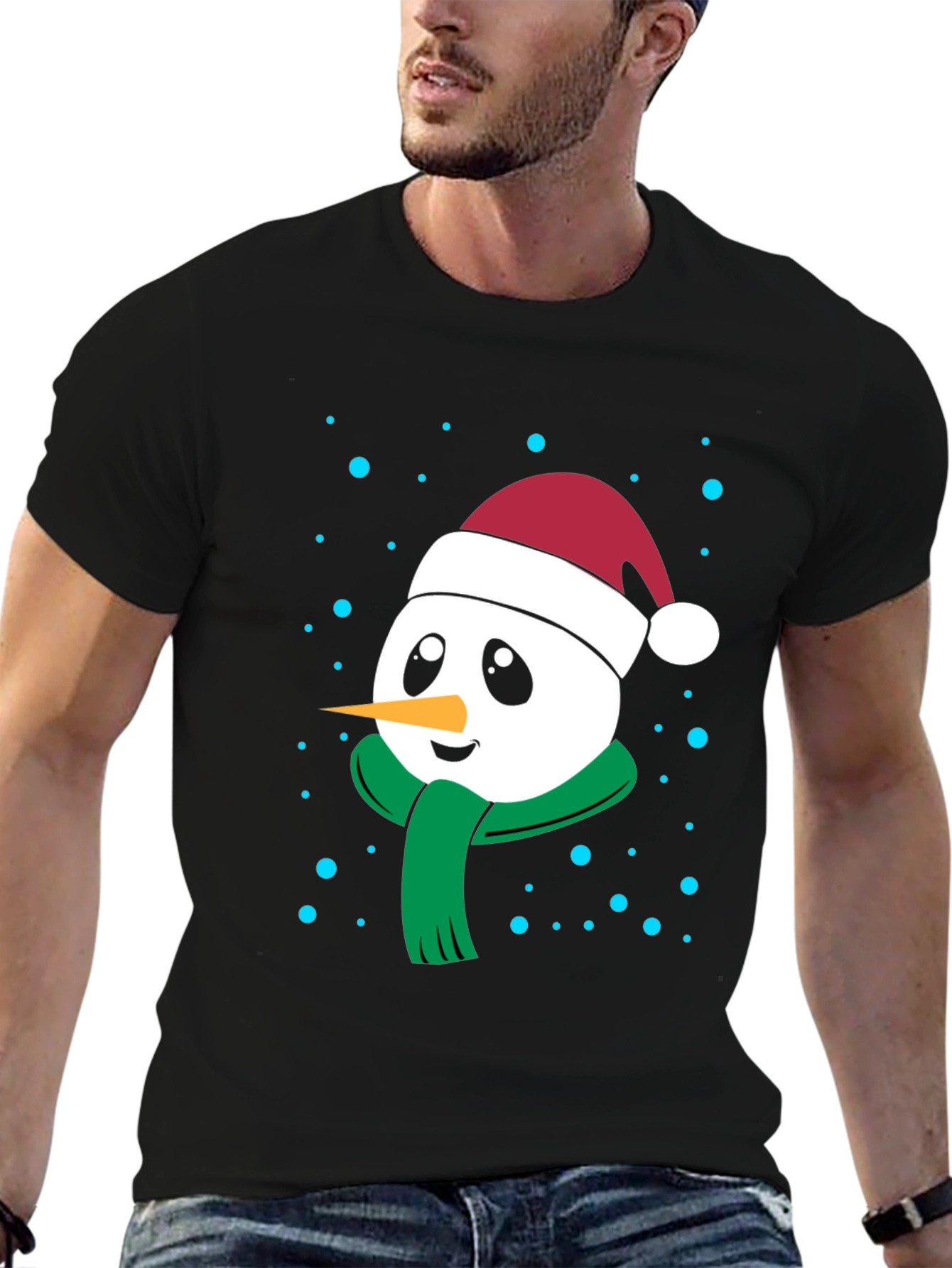 Festive Snowman Graphic Tee - Holiday Cheer