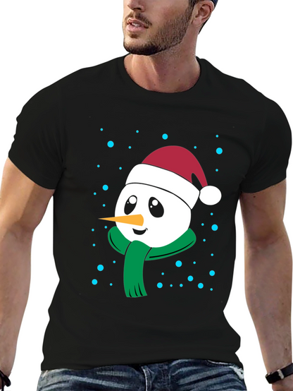 Festive Snowman Graphic Tee - Holiday Cheer