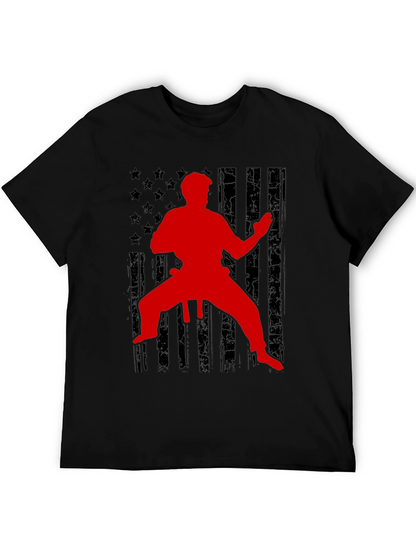 Karate American Flag Graphic Tee