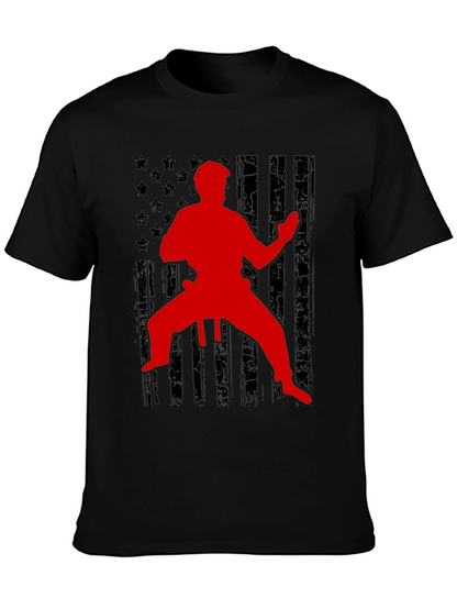 Karate American Flag Graphic Tee