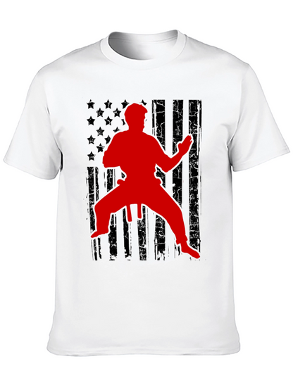 Karate American Flag Graphic Tee