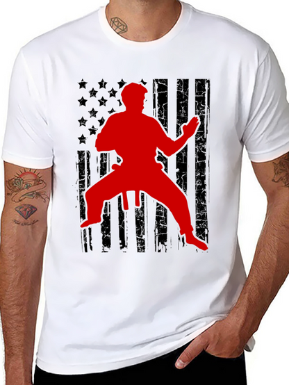 Karate American Flag Graphic Tee