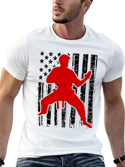 Karate American Flag Graphic Tee