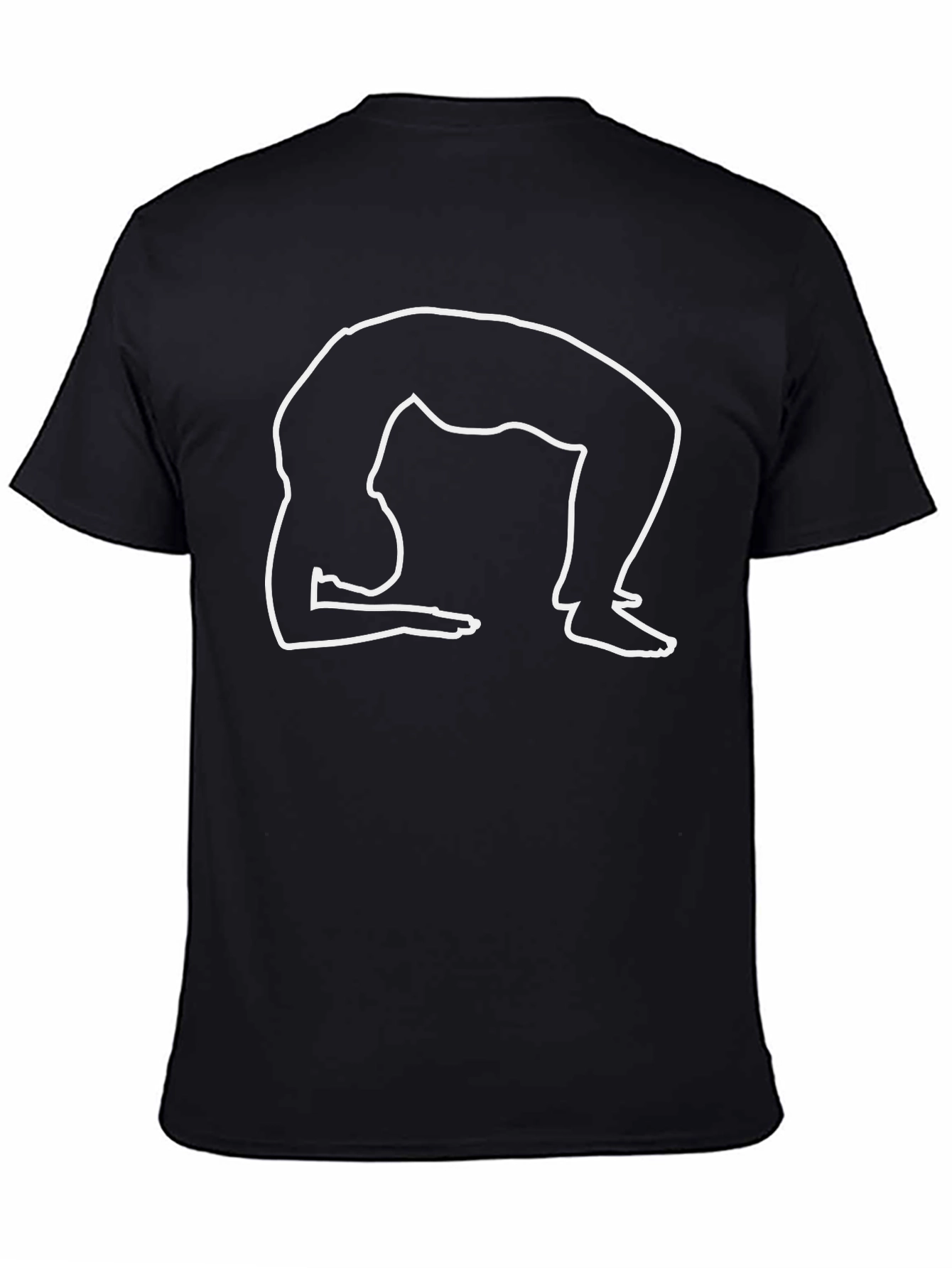Yoga Pose Graphic Tee - Black Cotton Comfort