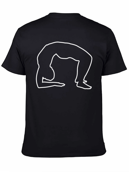 Yoga Pose Graphic Tee - Black Cotton Comfort