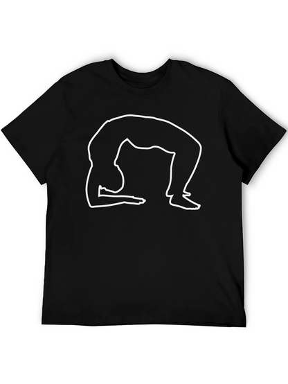 Yoga Pose Graphic Tee - Black Cotton Comfort