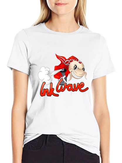 Ink Wave Black T-Shirt - Graffiti Fish