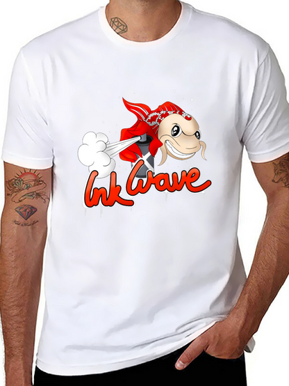 Ink Wave Black T-Shirt - Graffiti Fish
