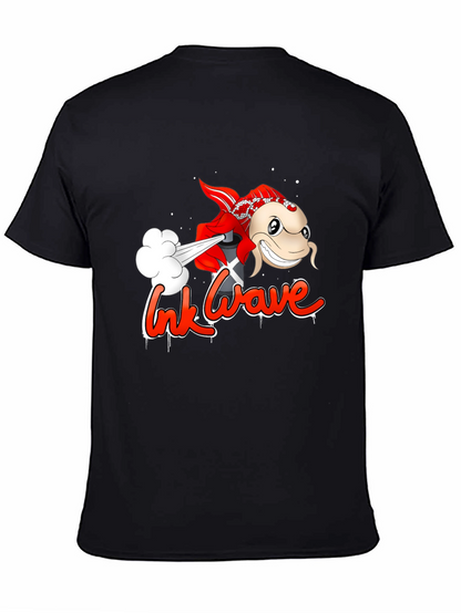 Ink Wave Black T-Shirt - Graffiti Fish