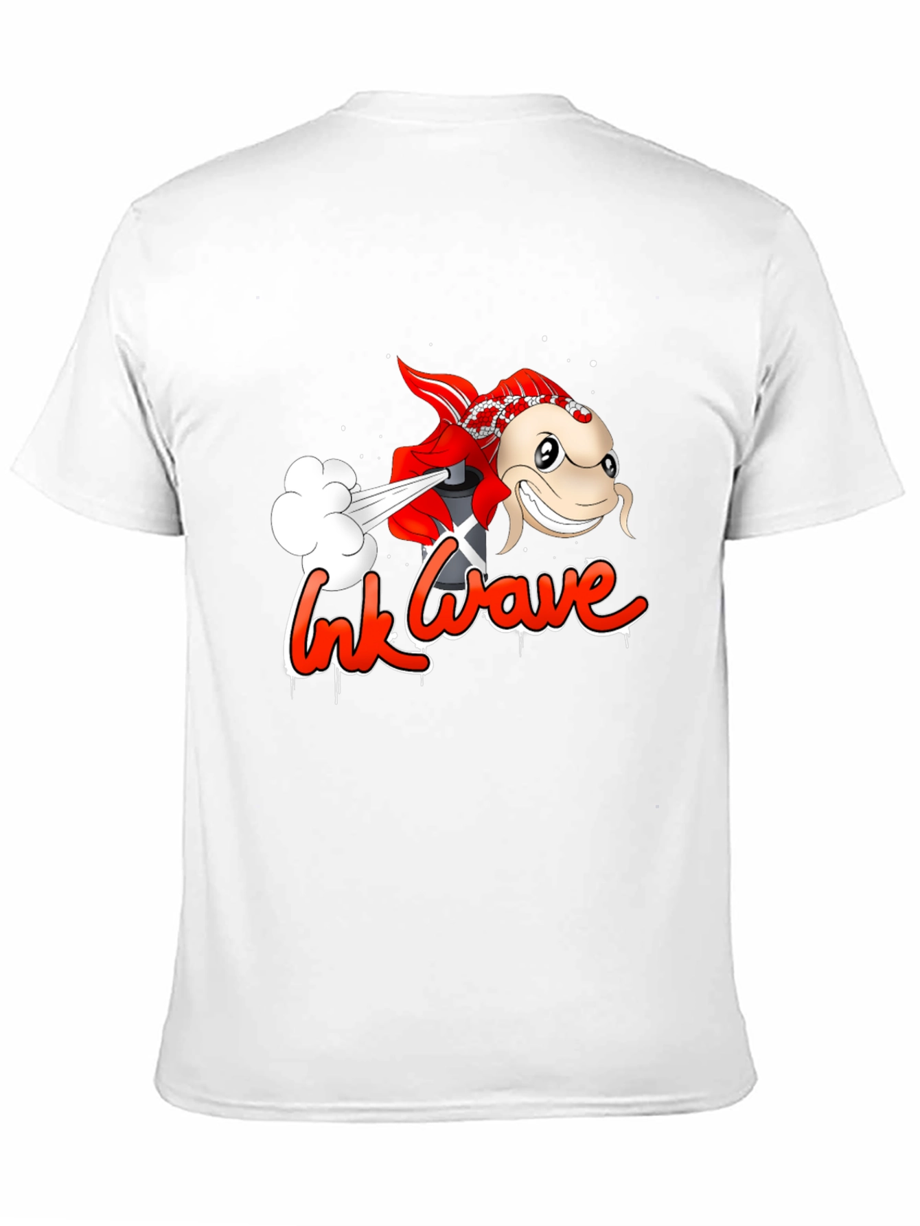 Ink Wave Black T-Shirt - Graffiti Fish