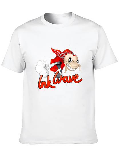 Ink Wave Black T-Shirt - Graffiti Fish