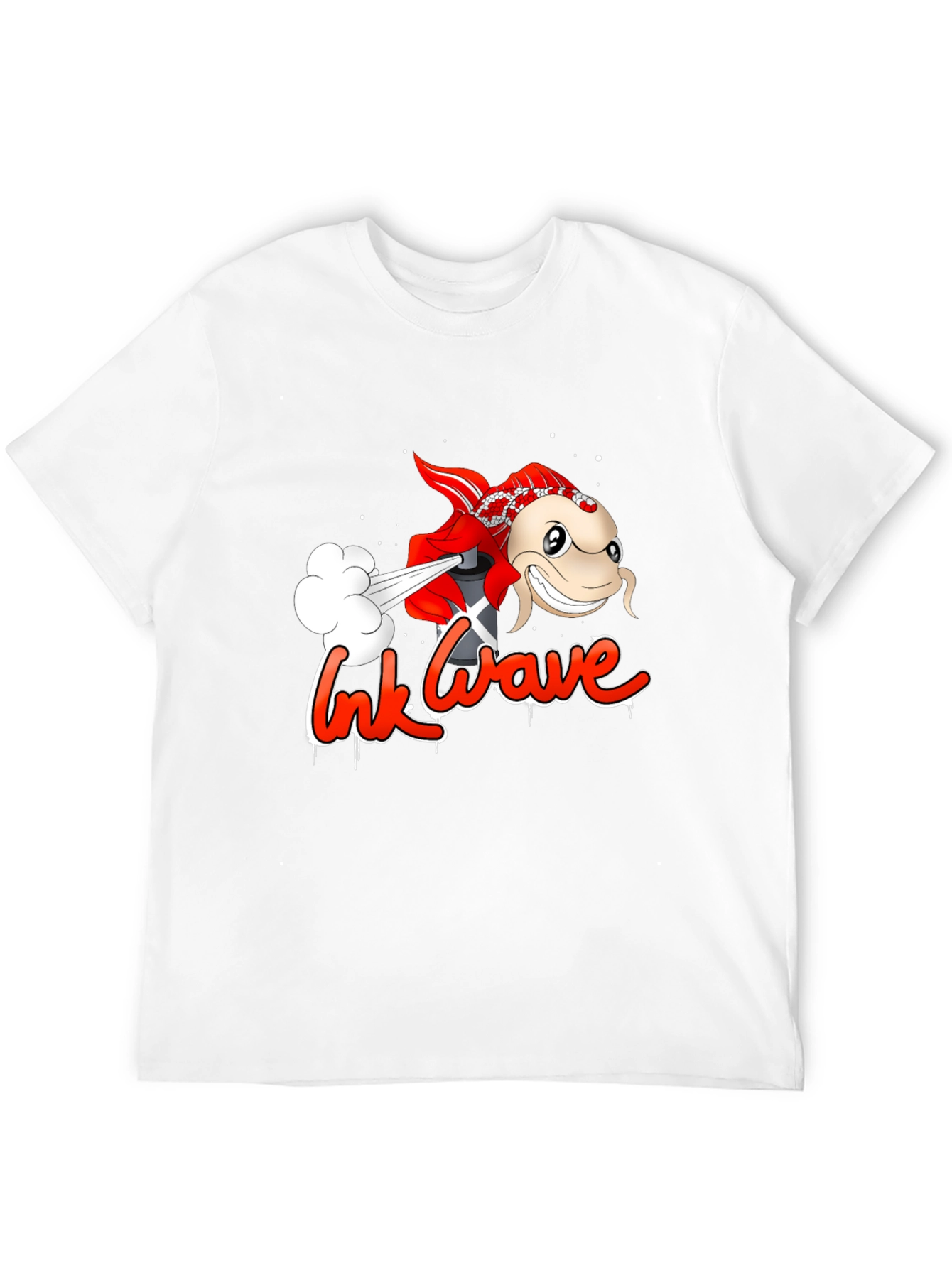 Ink Wave Black T-Shirt - Graffiti Fish