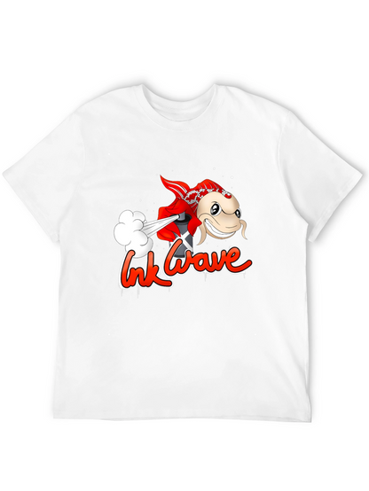 Ink Wave Black T-Shirt - Graffiti Fish