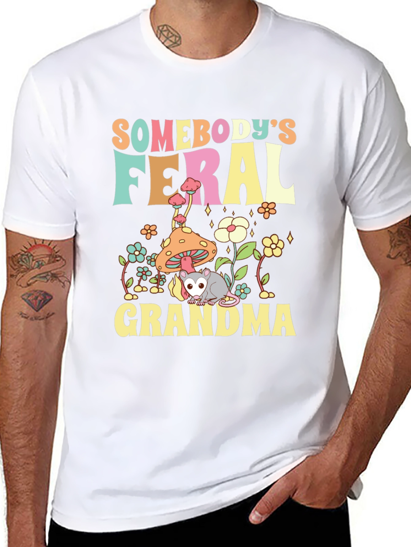 Somebodys Feral Grandma Graphic T-Shirt