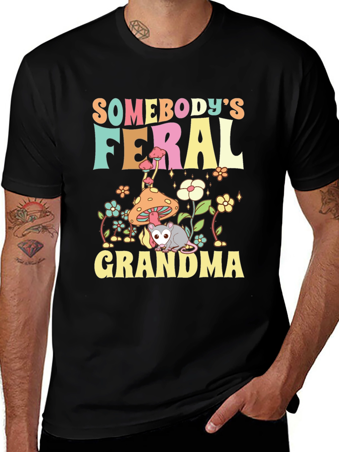 Somebodys Feral Grandma Graphic T-Shirt