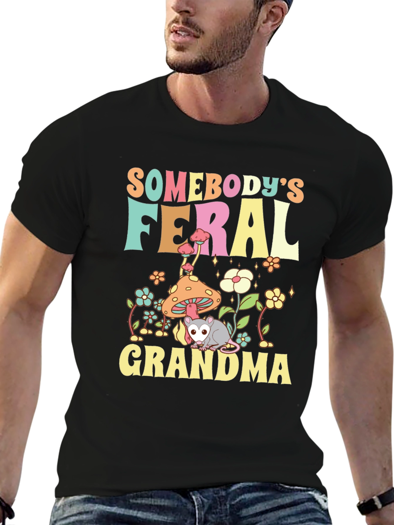 Somebodys Feral Grandma Graphic T-Shirt