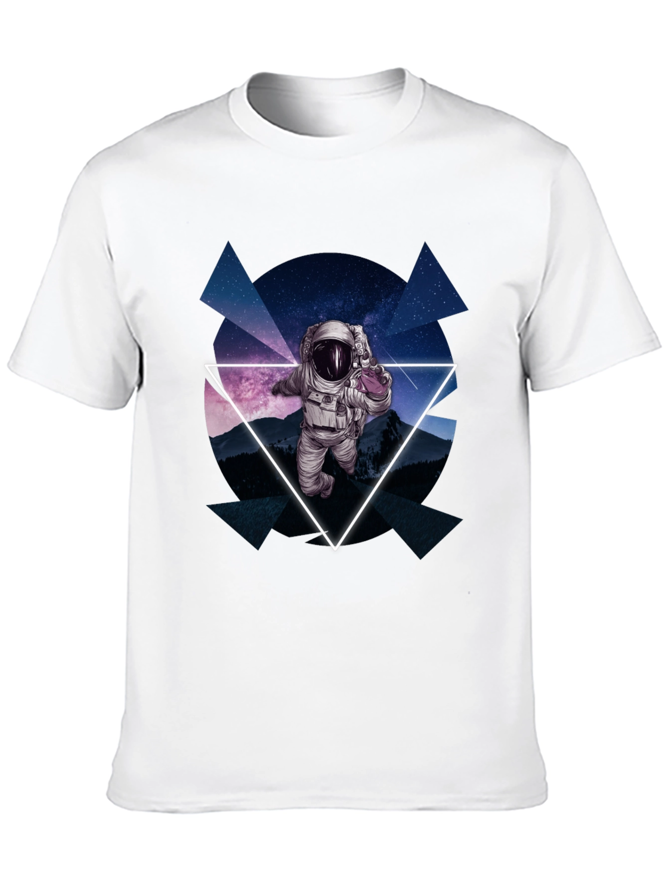 Astronaut in Space T-Shirt - Geometric Design