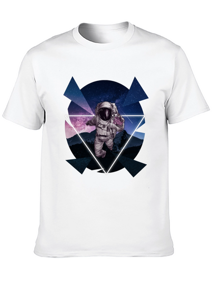 Astronaut in Space T-Shirt - Geometric Design