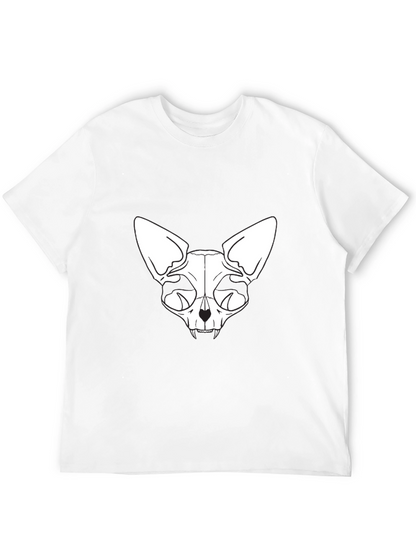 Skull Cat Graphic Tee - Black T-Shirt
