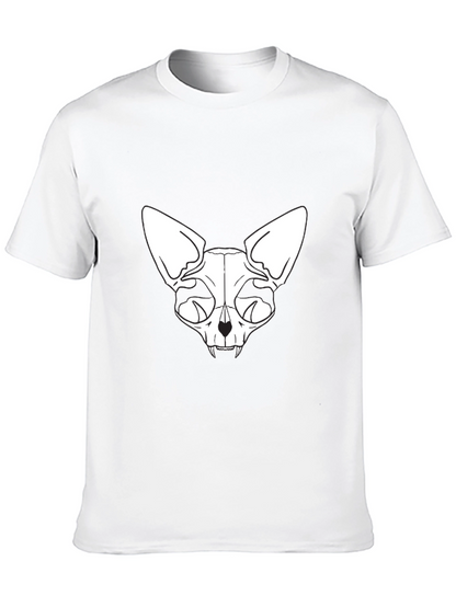 Skull Cat Graphic Tee - Black T-Shirt