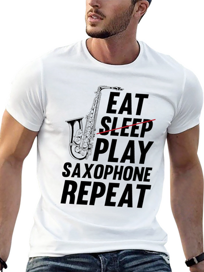 Eat Sleep Play Saxophone Repeat Graphic Tee