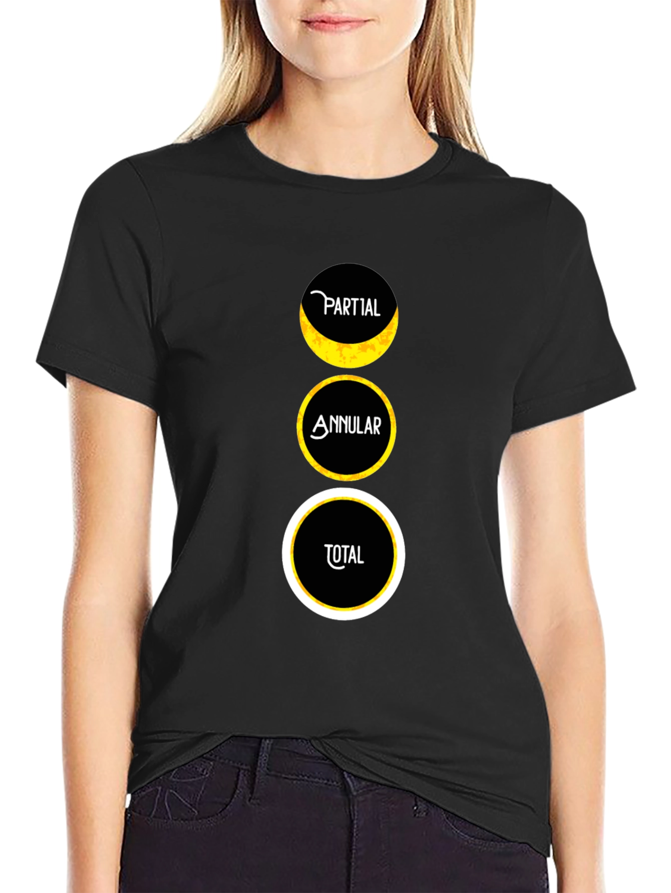 Lunar Eclipse Phases Graphic Tee - Partial Annular Total