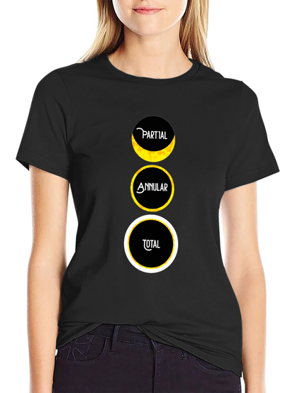 Lunar Eclipse Phases Graphic Tee - Partial Annular Total