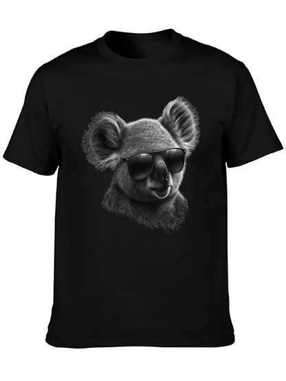 Cool Koala Graphic Tee - Black Cotton T-Shirt