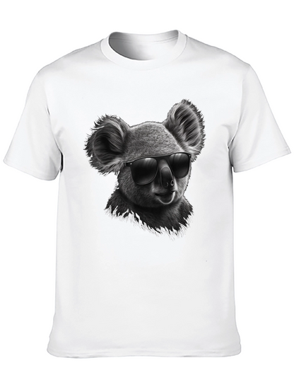 Cool Koala Graphic Tee - Black Cotton T-Shirt