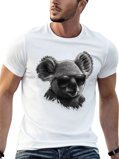 Cool Koala Graphic Tee - Black Cotton T-Shirt