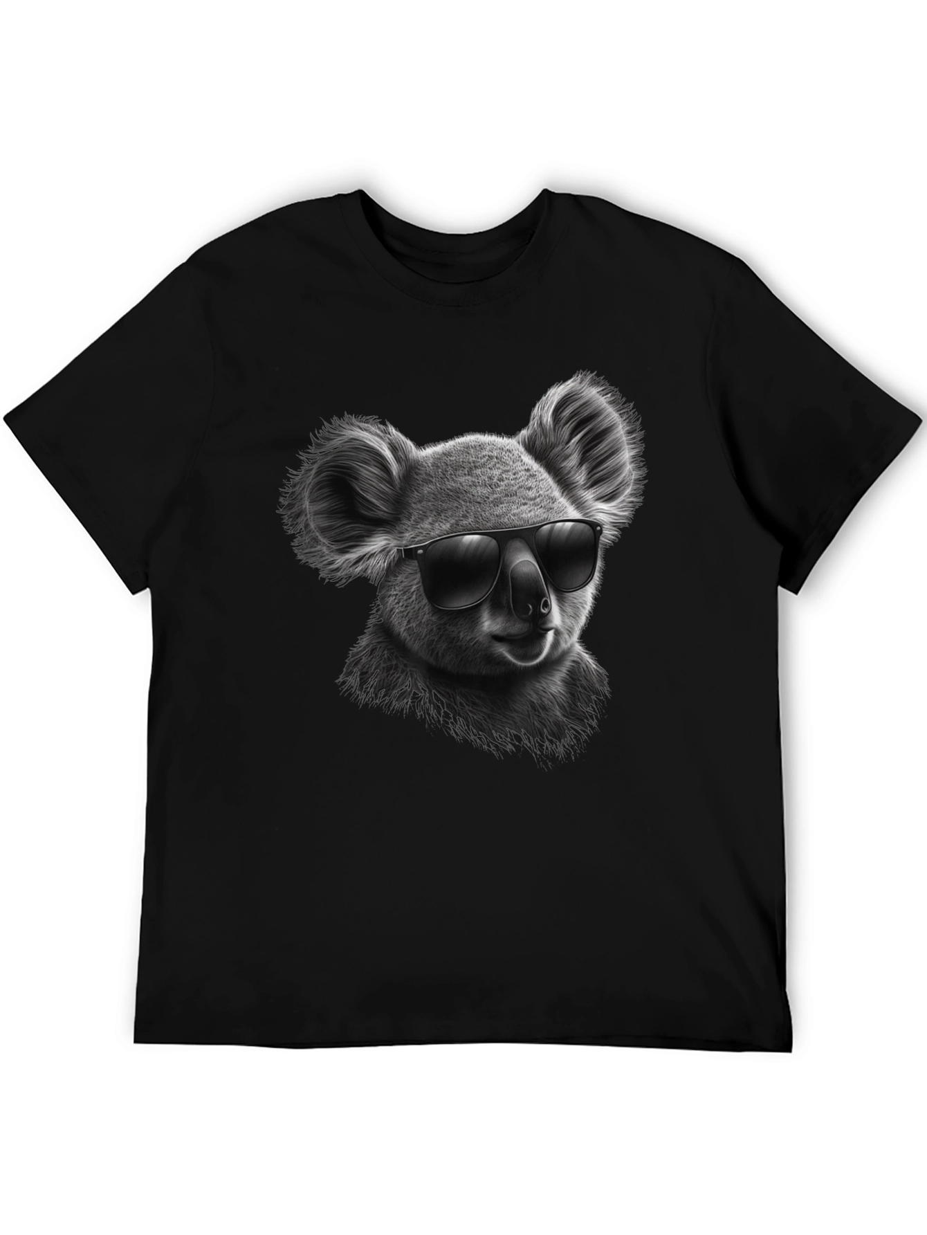 Cool Koala Graphic Tee - Black Cotton T-Shirt