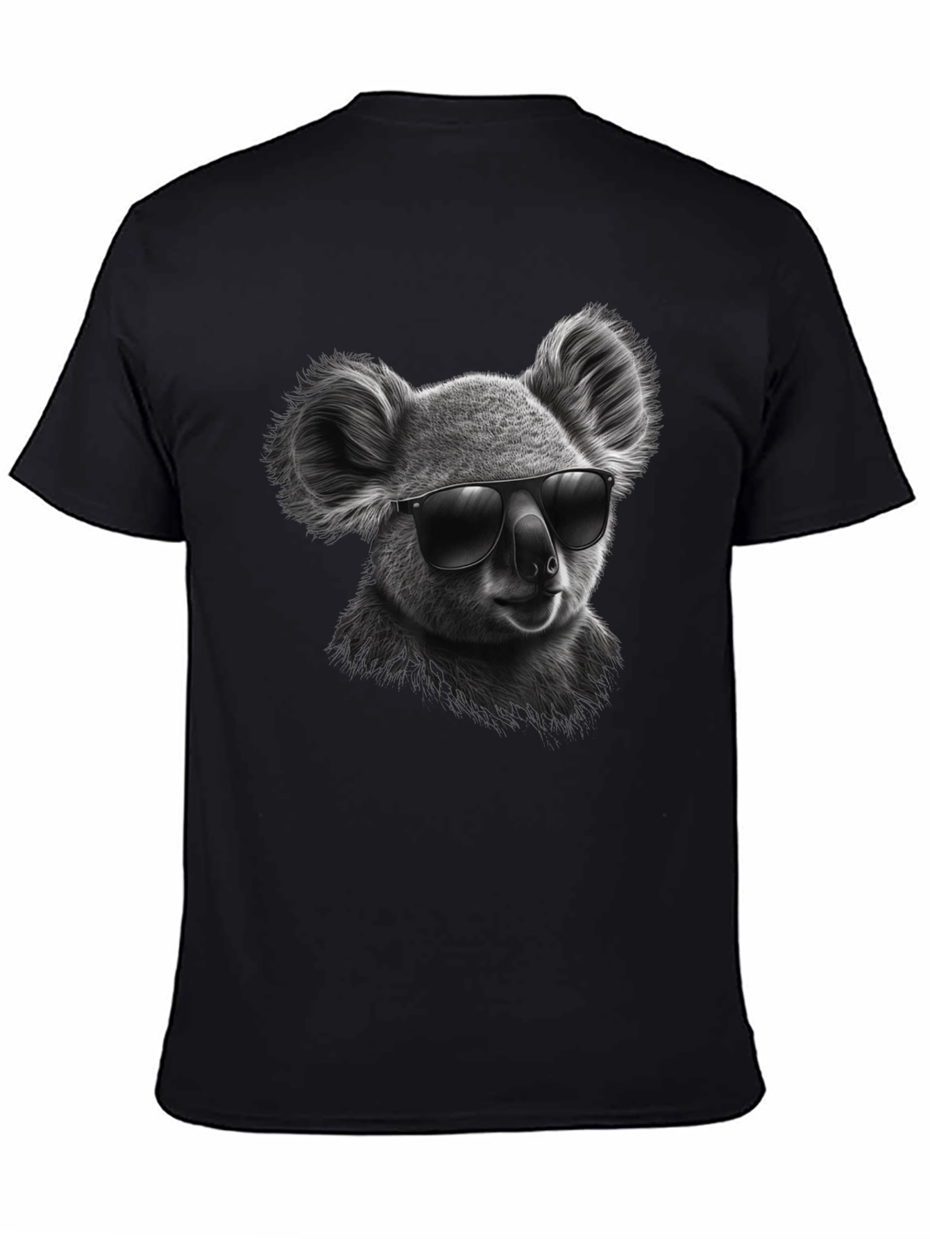 Cool Koala Graphic Tee - Black Cotton T-Shirt