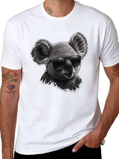 Cool Koala Graphic Tee - Black Cotton T-Shirt
