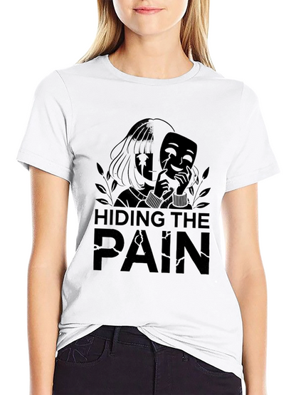 Hiding The Pain Graphic Tee - Black Unisex T-Shirt