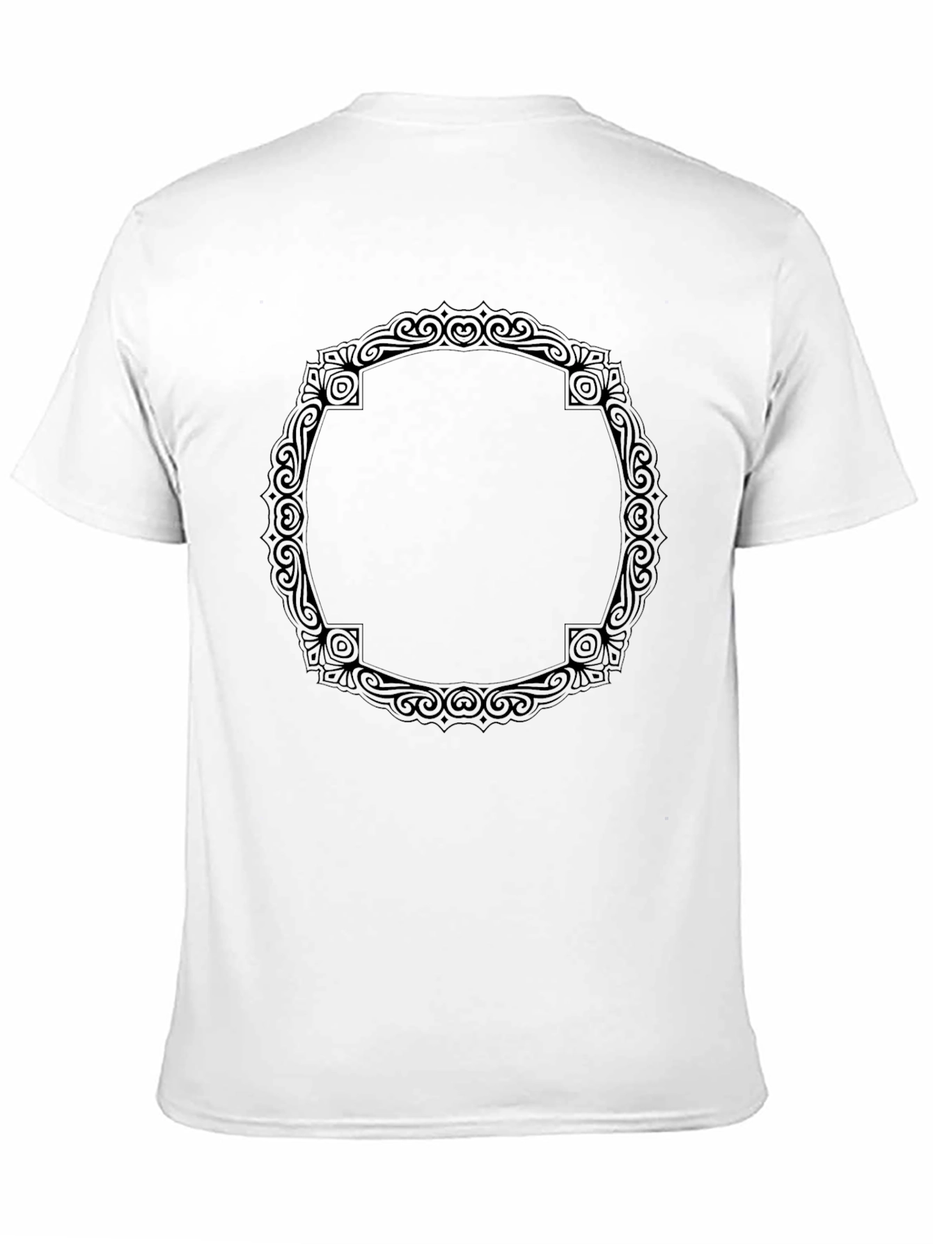 Black T-Shirt with Ornamental Circle Design
