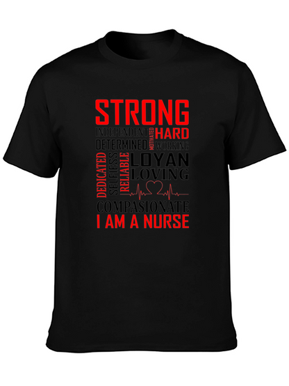 Strong Nurse Graphic T-Shirt Black