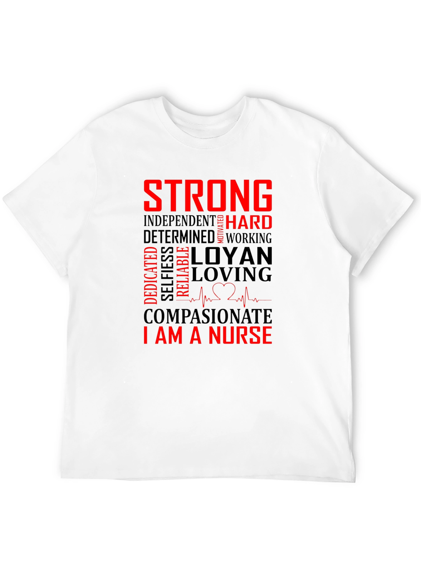 Strong Nurse Graphic T-Shirt Black