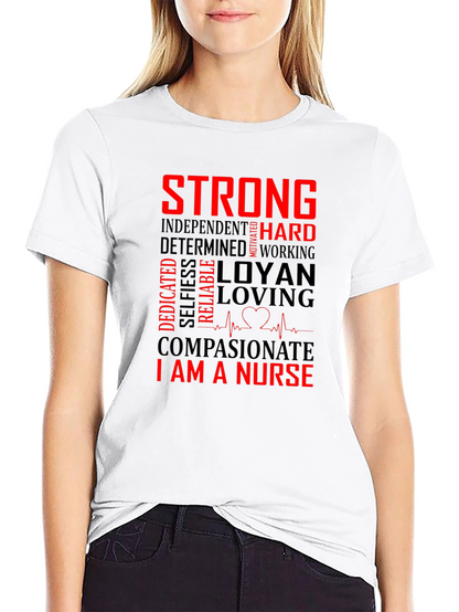 Strong Nurse Graphic T-Shirt Black