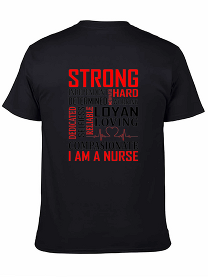 Strong Nurse Graphic T-Shirt Black